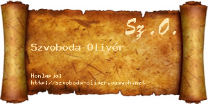 Szvoboda Olivér névjegykártya